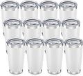 20 oz Tumbler with Lid Stainless Steel Insulated Tumblers Bulk Double Wall Vacuum Cups Powder Coated Travel Mug Keep Drinks Cold and Hot, White, 12 Pack by Orebigo