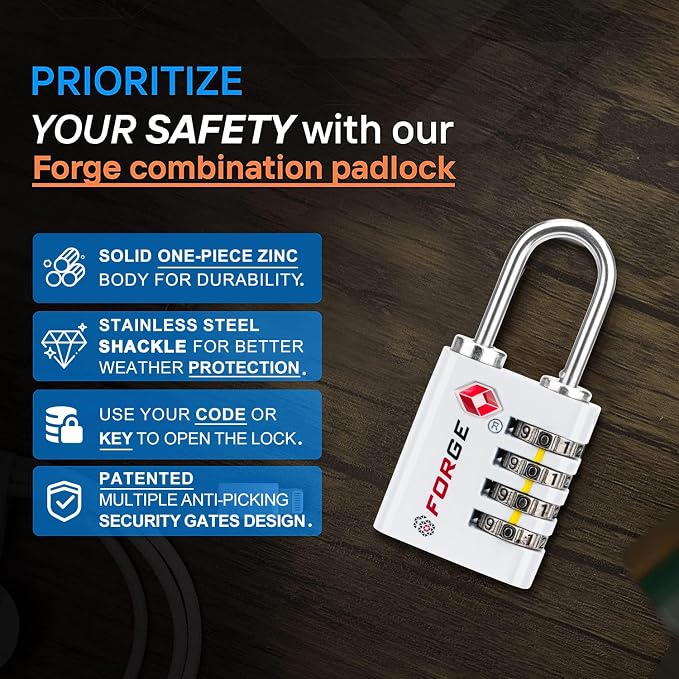 Forge Dual-Opening: Key or Combination Access Lock, TSA Approved Locks - Image 5