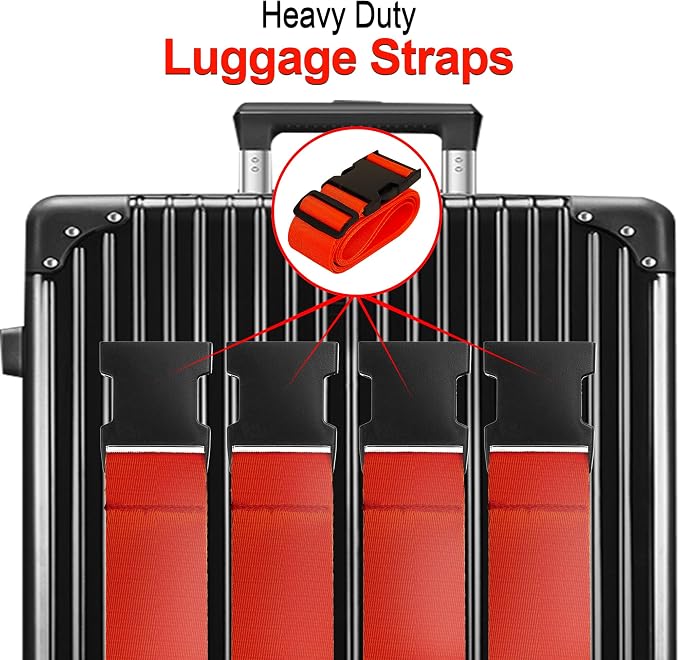 Luggage Straps for Suitcases TSA Approved Travel Belt 4 Pack by Chelmon - Image 3