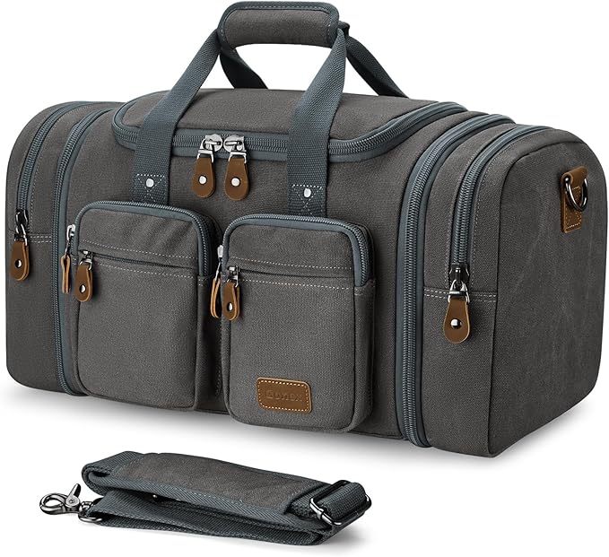 Gonex Canvas Duffle Bag for Travel, Expandable Water Resistant 50L Carry on by Gonex