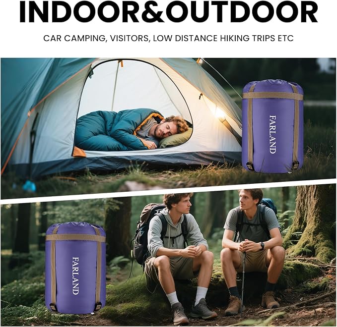 FARLAND Sleeping Bags 30℉ for Adults Teens Kids - Image 5