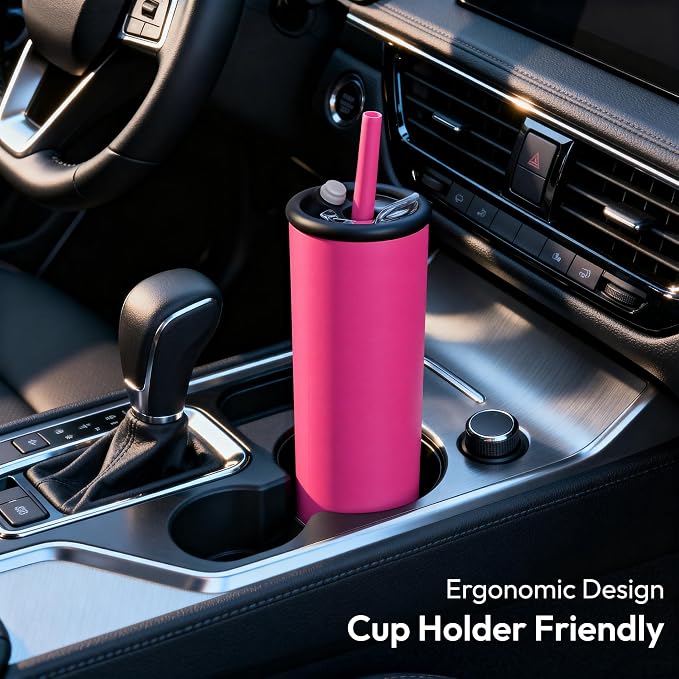 Candy Tumbler, 25 oz Insulated Stainless Steel Water Bottle, 2-in-1 Lid with Flexible Straw, BPA-Free, Cup Holder Friendly, Dishwasher Safe, Ocean Blue - Image 9