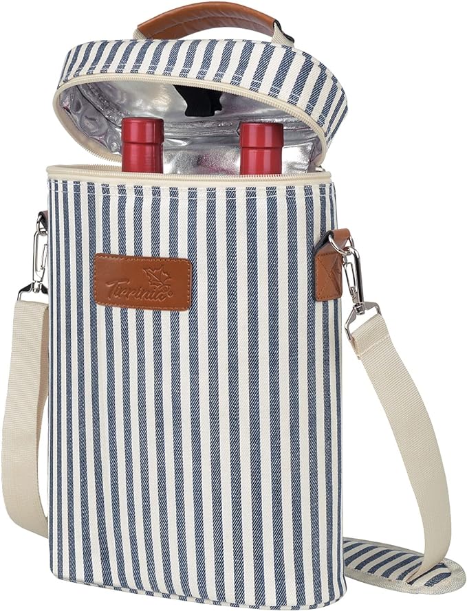 Tirrinia 2 Bottle Insulated Wine Tote Carrier by Tirrinia