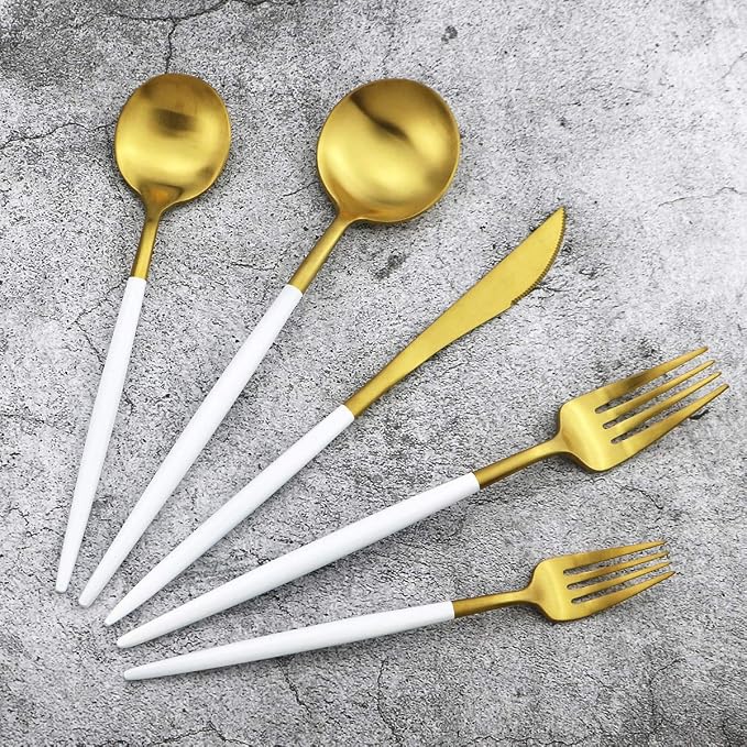 Gugrida 20-Piece 18/10 Stainless Steel Flatware Silverware, Luxury Dinnerware - Image 7