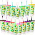 Honeydak 24 oz Lemon Tumbler with Straw and Lid Gifts Reusable Plastic Cups Bulk Water Bottle Iced Coffee Travel Mug Cup for Birthday Party by Honeydak