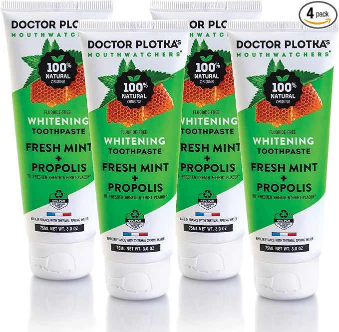 MOUTHWATCHERS Whitening Fluoride Free Naturally Sourced Toothpaste, 4 Tubes by Mouthwatchers