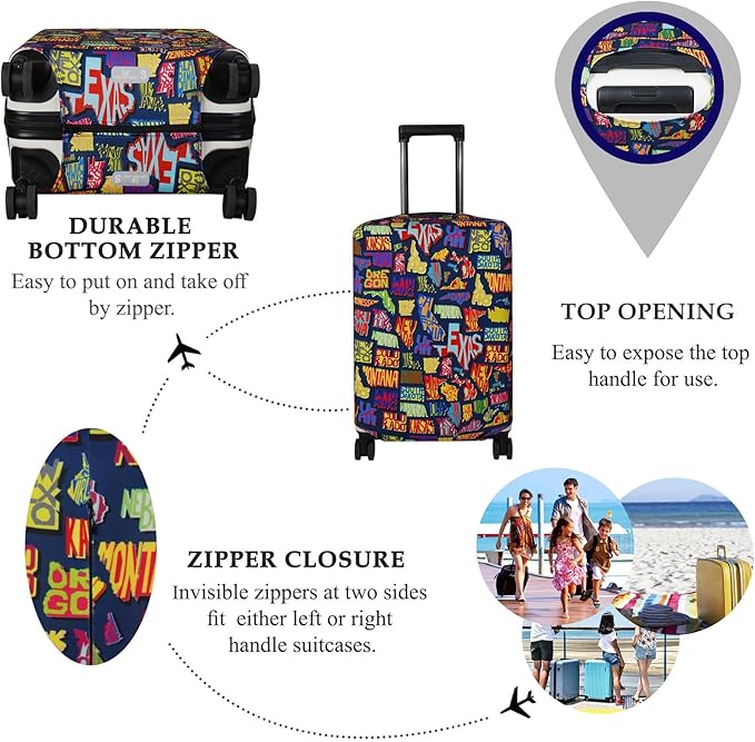 Explore Land Travel Luggage Cover Suitcase Protector Fits 27-30 Inch Case - Image 3