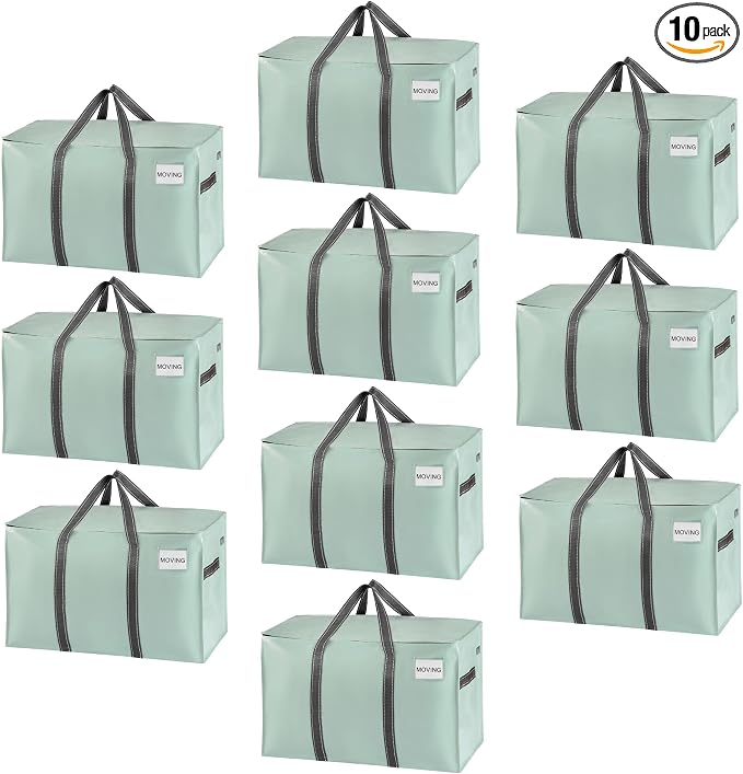 VENO 10 Pack Moving Bags, Heavy Duty, Moving Boxes Alternative, Packing Storage by Veno