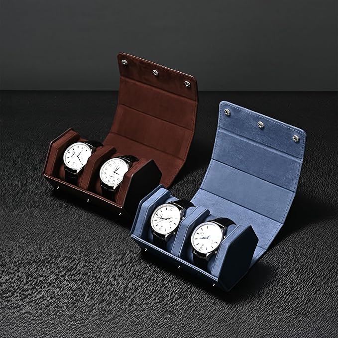 Oirlv Luxury Hexagonal Leather Watch Travel Case Watch Organizer Case - Image 3