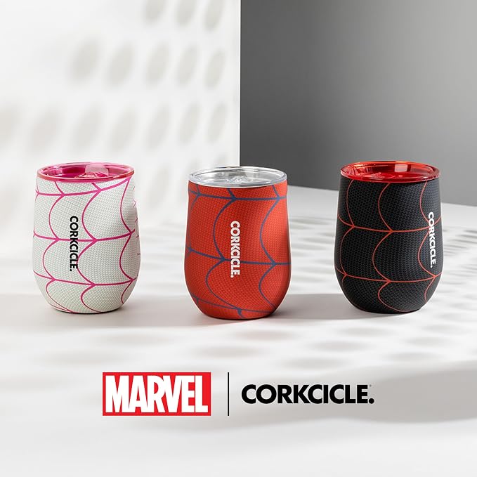 Corkcicle Stemless Insulated Wine Glass Tumbler - Beverages Cold 6 & Hot 3 Hours - Stainless Steel - Easy-Grip - Summer Drinkware Gift - Keeps Drinks Ice - 12 oz - Spider-Man - Image 8