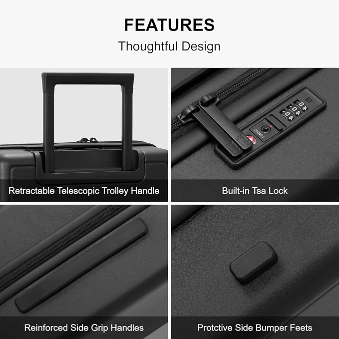 LEVEL8 Elegance Carry-on Suitcase, 20 Inch Carry on Luggage, Hardside Large - Image 6