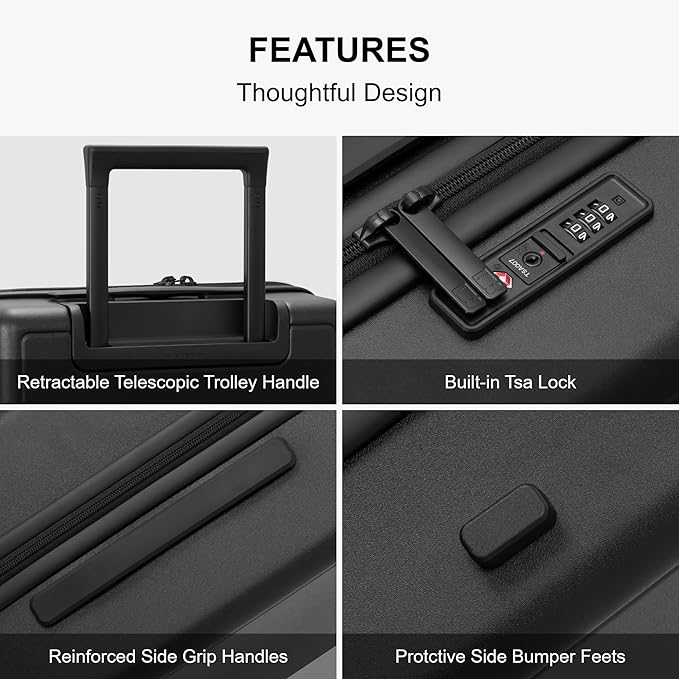 LEVEL8 Elegance Matte Luggage Set, 20 Inch Carry-on Luggage, 28“ Large Suitcase - Image 7