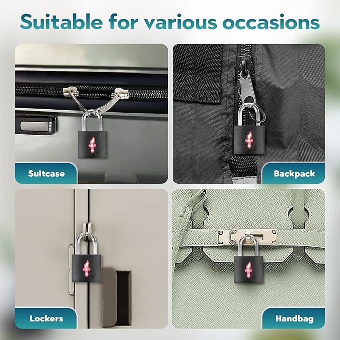 12-Pack Black Neon Square TSA Approved Luggage Lock - Image 5