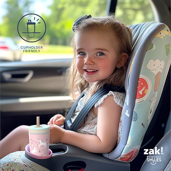 Zak Designs Kelso Toddler Cups For Travel or At Home, 12oz Vacuum Insulated Stainless Steel Sippy Cup With Leak-Proof Design is Perfect For Kids (Safari) - Image 6