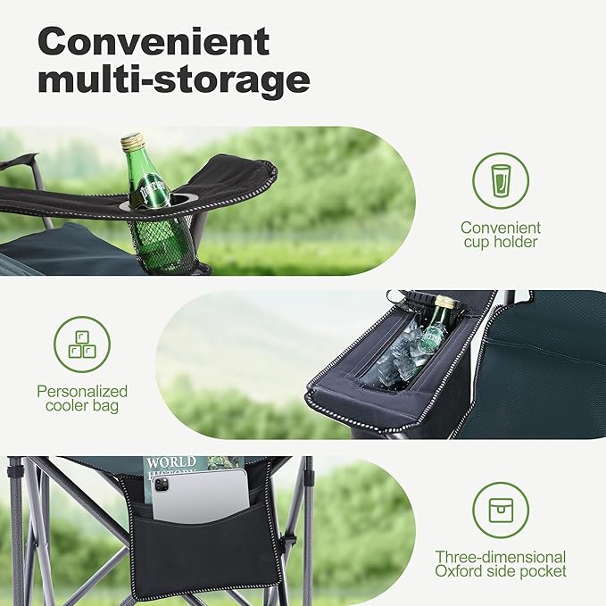 LET'S CAMP Oversized Folding Camping Chair Portable Outdoor Heavy Duty Padded - Image 7