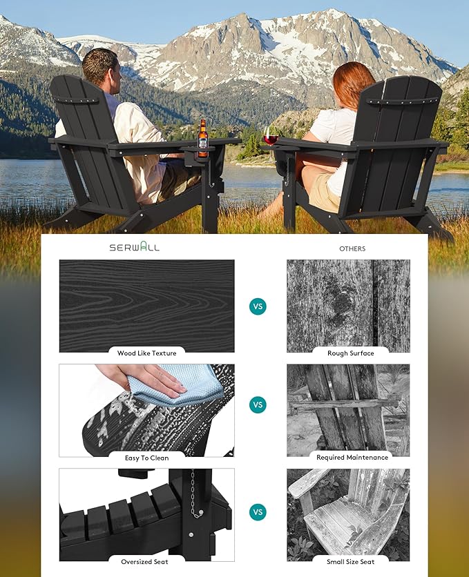 SERWALL HDPE Folding Adirondack Chair - Image 4
