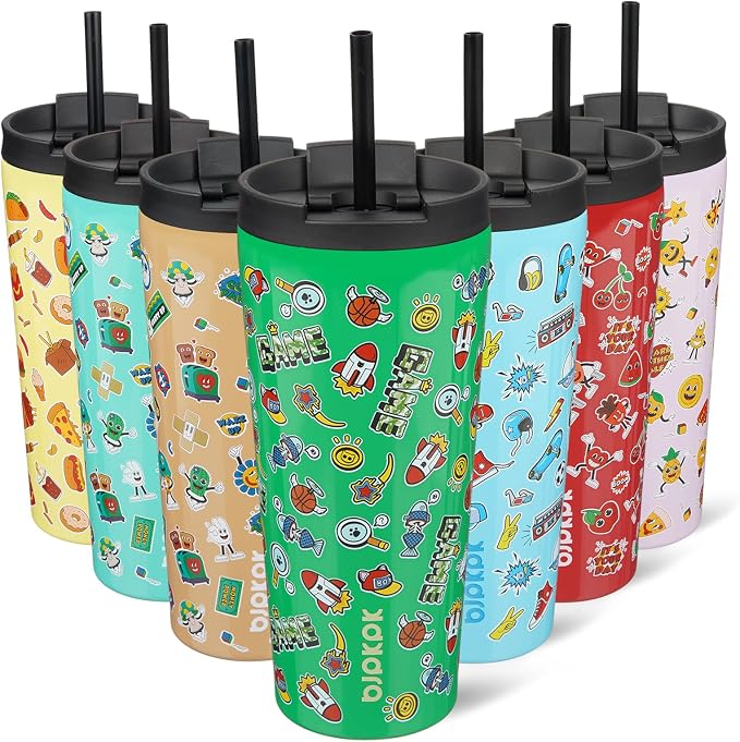 BJPKPK 22oz Stainless Steel Insulated Tumbler With lid And Straw Travel Coffee Thermal Tumblers Cup For Women And Men,Game by BJPKPK