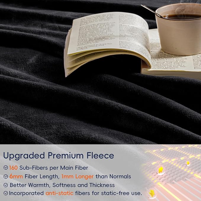 PHF Ultra Soft Fleece Blanket Queen Size, No Shed No Pilling Luxury Plush Cozy - Image 4