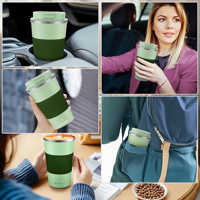 MOMSIV 17oz Travel Mug, Insulated Coffee Cup with Leakproof Lid, Vacuum Stainless Steel Double Walled Reusable Tumbler for Hot and Cold Water Coffee and Tea In Travel and Car - Image 7