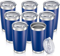 20 oz Tumbler with Lid Stainless Steel Insulated Tumblers Bulk Double Wall Vacuum Cups Powder Coated Travel Mug Keep Drink Cold and Hot, Blue, 8 Pack by Orebigo