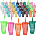 Havawish 48 Pcs Mothers Day Christian Tumbler Gift Bulk Religious Inspirational 24 oz Drinking Jesus Cup with Lid Straw Bible Verse Plastic Cup for Church Father Teacher First Communion (Colour) by Havawish