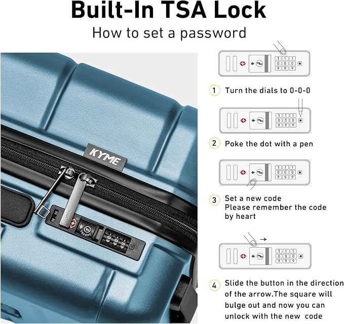 KYME 26 Inch Luggage TSA Approved Hardshell 26" Suitcases - Image 6
