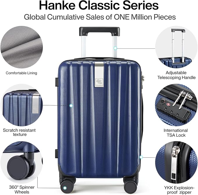 Hanke Luggage Sets 3 piece Carry On Luggage - Image 3