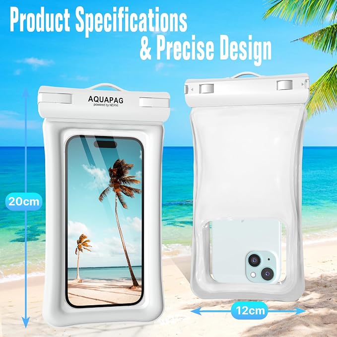 NEPHI IPX8 Floating Waterproof Phone Pouch 2 Pack-Up to 8.0"，Floating Phone Case - Image 4