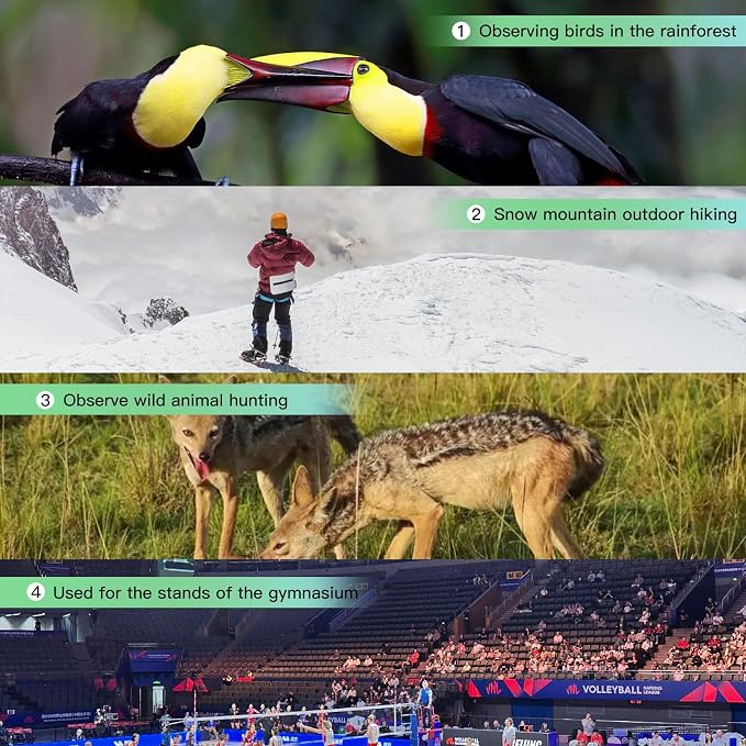 8x32ED Compact Binoculars for Adults – High-Powered BAK4 Prisms, Diamond White - Image 7