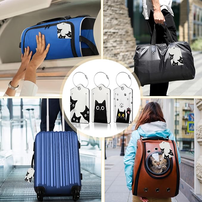 Black Cat Luggage Tag for Suitcase, Design - Image 7