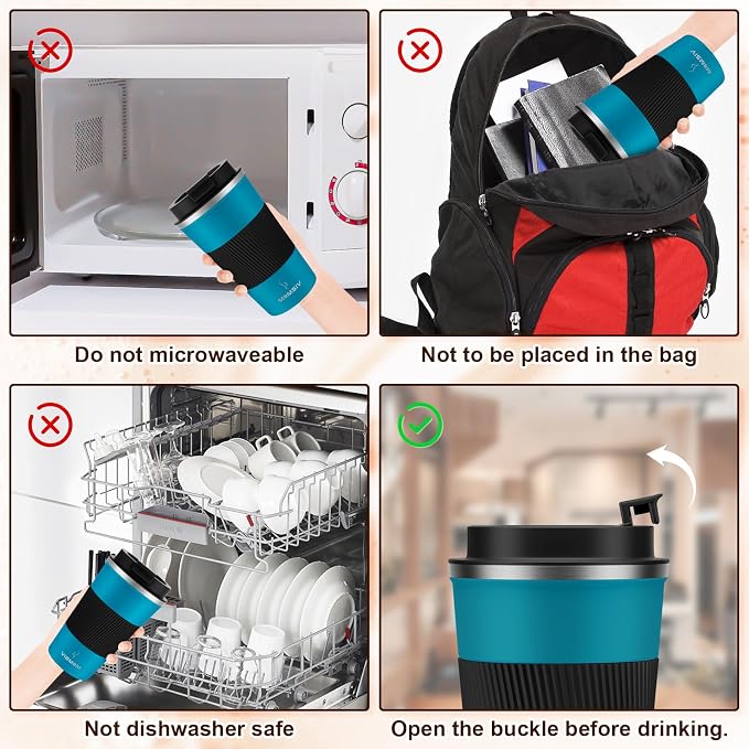 MOMSIV 17oz Travel Mug, Insulated Coffee Cup with Leakproof Lid, Vacuum Stainless Steel Double Walled Reusable Tumbler for Hot and Cold Water Coffee and Tea In Travel and Car - Image 6