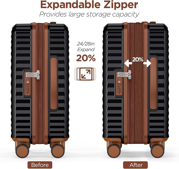 SHOWKOO Luggage Sets 3 Piece Hardside Expandable Suitcase - Image 5