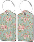 2Pcs Luggage Tag for Suitcase Vintage Floral Shabby Chic Pink Rose Cute by Gearsly