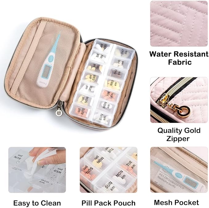 BAGSFY Pill Organizer Case 2 Times a Day- Weekly Medicine Organizer Travel Pill - Image 4