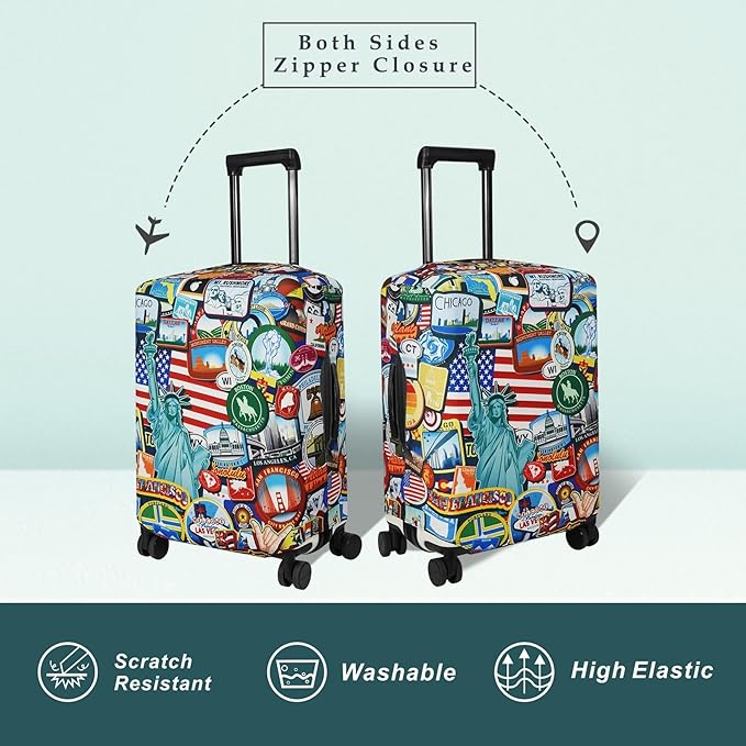 Explore Land Travel Luggage Cover Suitcase Protector Fits 31-32 Inch Case - Image 2