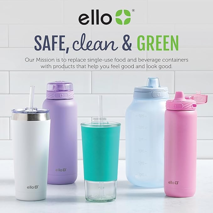 Ello Devon 18oz Glass Tumbler with Straw, Friction Fit Bamboo Wood Lid and Silicone Sleeve | Perfect for Iced Coffee, Tea, and Smoothies - Image 7