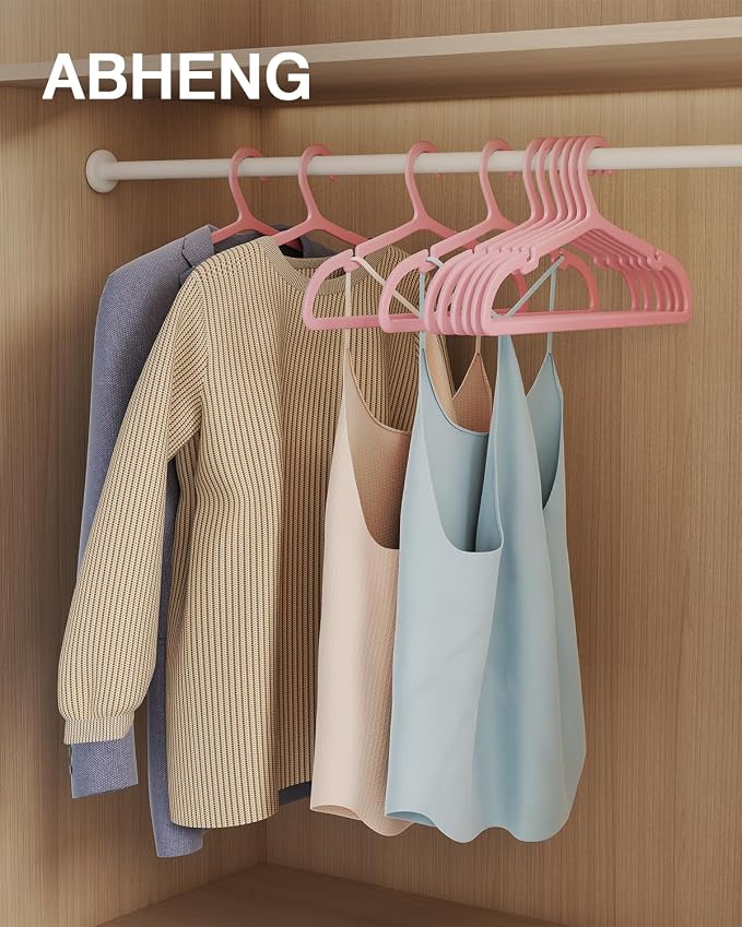 80 Pack Clothes Hangers, Non Slip Plastic Coat Hangers, Space Saving, Heavy Duty - Image 2