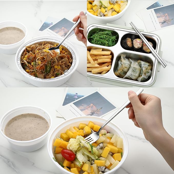 DEVICO Travel Utensils with Case, 18/8 Stainless Steel Reusable Silverware Set - Image 4