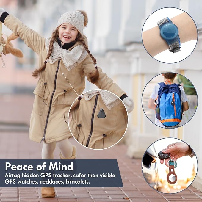Airtag Holder for Kids Hidden 4 Pack Upgraded GPS Tracker Case, Anti-Removal - Image 4