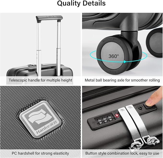 Hanke Hardside Expandable Checked Luggage, 24 Inch Top Opening Trunk Luggages - Image 4