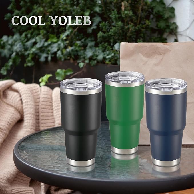 30 oz Tumbler with Lid Stainless Steel Tumblers Bulk Vacuum Insulated Cup Reusable Powder Coated Travel Mug Double Wall Leak Proof Cups Keep Cold Drinks for 12 Hours Dark Green, Set of 8 - Image 6