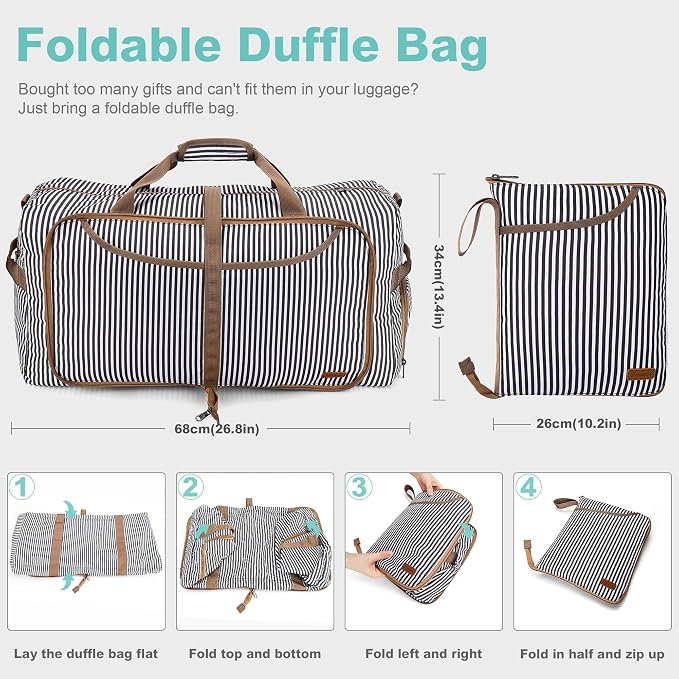 80L Duffle Bag for Travel, Large Foldable Waterproof Travel Duffel Bags - Image 2