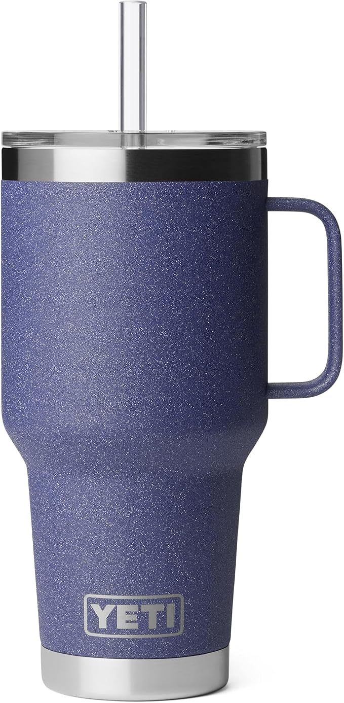 YETI Rambler 35 oz Tumbler with Handle and Straw Lid, Travel Mug Water Tumbler, Vacuum Insulated Cup with Handle, Stainless Steel, Moon Dust - Textured - Image 7
