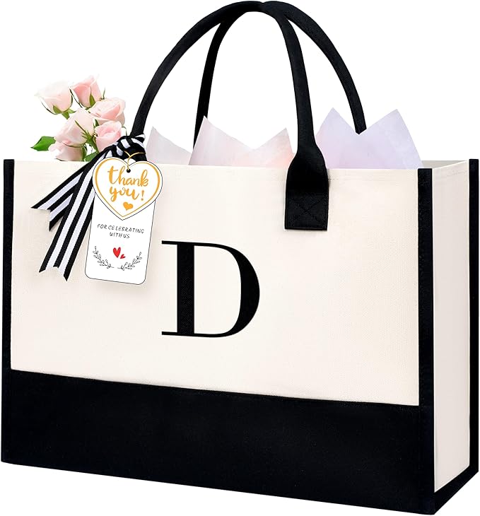 BAGAIL Initial Tote Bag, Personalized Birthday Gifts by BAGAIL