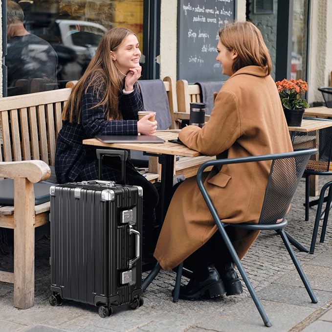 Krute Aluminum Frame Luggage 28 inch Zipperles Suitcase - Image 8