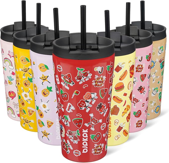 BJPKPK 18oz Tumbler With lid And Straw Stainless Steel Travel Coffee Mug Insulated Tumblers Cups,Passionate-Red by BJPKPK