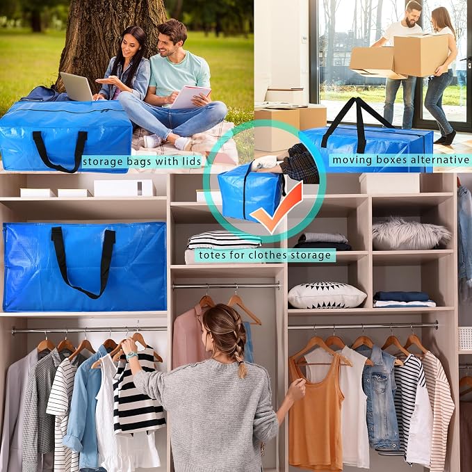 10 Pack Heavy Duty Extra Large Moving Bags Storage Tote - Image 6
