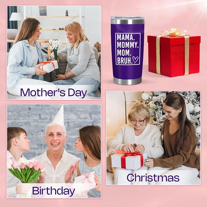 TEEZWONDER Mom Birthday Gifts from Daughter Son - Stainless Steel Insulated Coffee Tumbler with Lid 20 oz - Mothers Day Birthday Gifts for Mom Mama Mother in Law Stepmom, Funny Tumblers for Women - Image 7