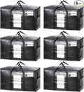 TAILI Extra Large Moving Bags, 6 Pack Black Heavy Duty Totes by TAILI