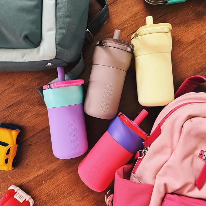 BrüMate Leap 12oz 100% Leakproof Kids Tumbler with Handle & Silicone Soft Straw | Durable Drop Resistant Silicone Sleeve | Made of Insulated Stainless Steel | Cup Holder Friendly | (Violet Crush) - Image 6